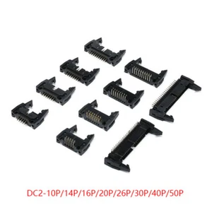 DC2-10P/14P/16P/20P/26P/30P/40P/50P Box Header Plug Right Angle Latched 2.54mm - Picture 1 of 18