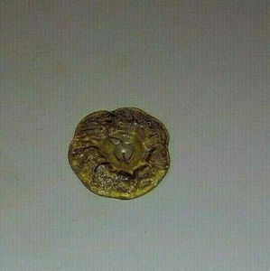 ANTIQUE EGYPIAN AMBER ART GLASS FLORAL GLASS ROSETTE  2" DIAMETER - Picture 1 of 3