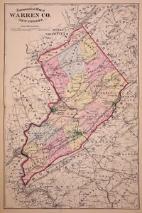 1874 Plat / County Map ~ WARREN County, NEW JERSEY (16x24)-#27 - Picture 1 of 2