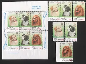 New Zealand 1982 "Dogs" FDI Miniature Sheet + 2 complete sets of Used Stamps - Picture 1 of 1