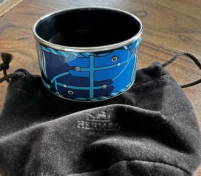 Brazalete extra ancho Hermès esmalte paladio PM Foto 1 de 4