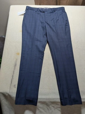 Calça social Park Avenue Business elegante azul estampada 40x32 100cm - Imagem 1 de 4