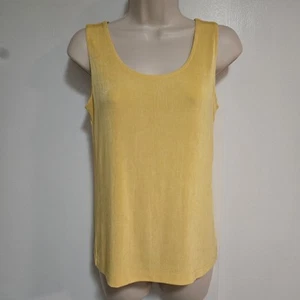 Chico's Travelers Size 1 (M) Yellow Stretch Knit Scoop Neck Tank - Picture 1 of 8