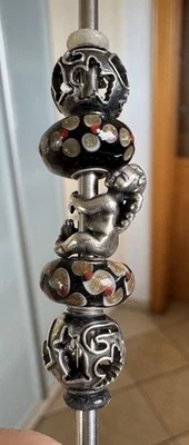 Trollbeads Weihnachts-Set, Engel,  Weihnachtsbäckerei – 5 Beads – Silber & Glas - Bild 1 von 4