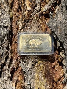 1 oz .999 Fine Brass Bullion Bar – American Buffalo Type 2 Ingot – Encapsulated - Picture 1 of 11