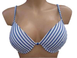 Top de bikini Lepel Promenade azul y blanco a rayas con aros acolchado estilo 23900 - Imagen 1 de 1