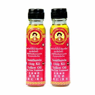 2 X 24 Ml. Somthawin Oil ANG KI Traditional Thai Yellow • 17.88€