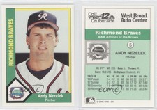 1990 CMC AAA Richmond Braves Green Backs Andy Nezelek #5