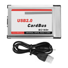 2X(PCMCIA to USB 2.0 CardBus Dual 2 Port 480M Card Adapter for Laptop PC5428
