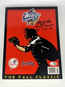 Orlando Hernandez Signed/Inscribed Yankees 1999 World Series Program - JSA - Picture 1 of 2