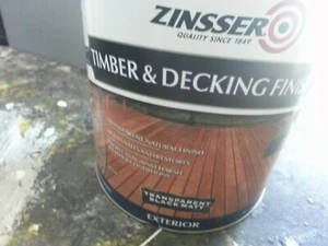 ZINSSER 4 LITRE WATER-BASE FOR TIMBER& DECKING TRANSPARENT-BLACK MATT colour - Picture 1 of 1
