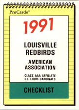 1991 Louisville Redbirds ProCards #2934 Checklist