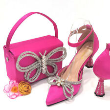 Shoes And Bags Sets Fashion Italian Shoes Party Women With Matching Rhinestones