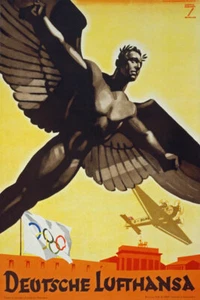 AZ05 Vintage 1936 German Deutsche Lufthansa Olympics Poster A1/A2/A3 - Picture 1 of 1
