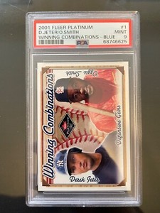 2001 Fleer Platinum #1 Winning Combinations Derek Jeter Ozzie Smith PSA 9