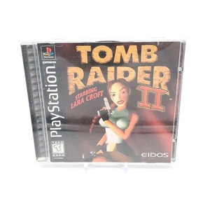 Tomb Raider II Starring Lara Croft (Sony PlayStation 1, 1997) BLACK LABEL CIB - Picture 1 of 6