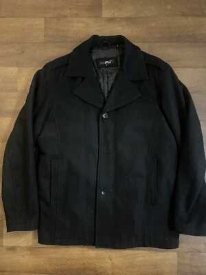 Black Rivet Wool Blend Pea Coat Men’s Size LT - Image 1 of 4