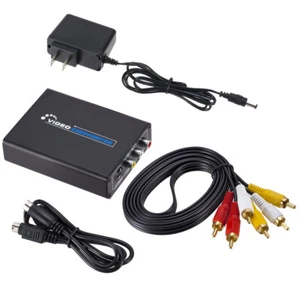 HDMI to 3RCA AV CVBS Composite & S-Video R/L Audio Converter Adapter Upscaler - Picture 1 of 9