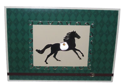 Burgoyne: Happy Birthday Horse Greeting Card New Embellished w/Envelope  5 x 7 - Image 1 of 4