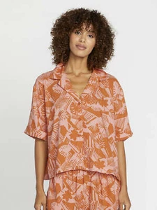 VOLCOM - Womens Excapism Top - Burnt Sienna - Beach/Summer Short Sleeve Blouse - Picture 1 of 1