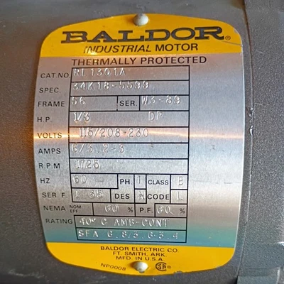 Baldor RL1301A Electric Motor's New in the box - Image 1 of 4