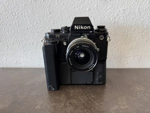 Nikon F3 HP Black 24mm SLR Film Camera with MD-4 Motor Drive - Picture 1 of 15