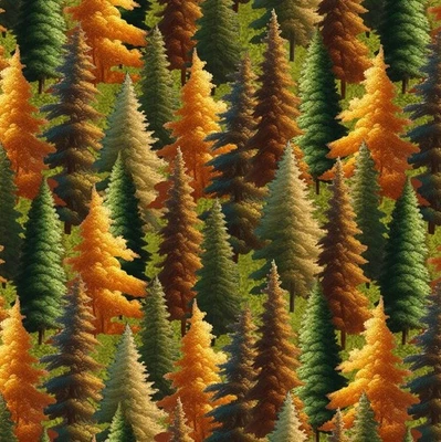 Blank Quilting Wilderness Song Evergreen Tree Forest Cotton Fabric by the Yard - Image 1 of 2