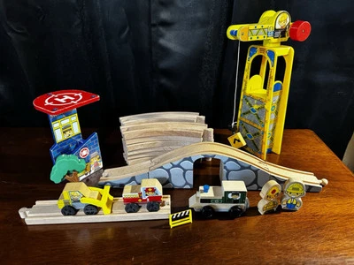 Wood Trains, Tracks & Accessories Mixed Set Stone Bridge Construction Fire Lot - Image 1 of 4