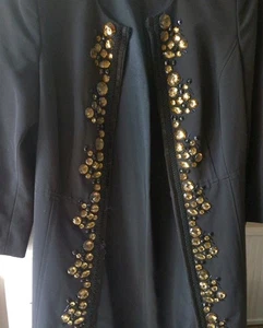 M & S Autograph gorgeous jewelled black evening coat, size 12 - Picture 1 of 5