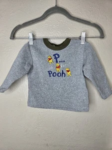 P For Pooh Winnie Puuh Sweatshirt 12 Monate Baby Disney Y2K bestickt - Bild 1 von 6