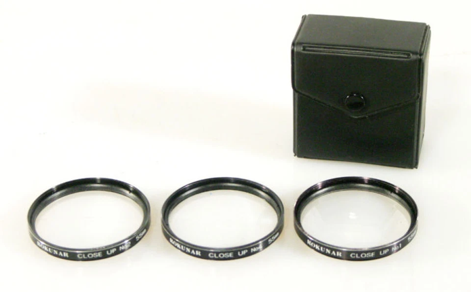 55MM CLOSE UP FILTER SET W/ CASE +1, +2, +4 - Image 1 of 1