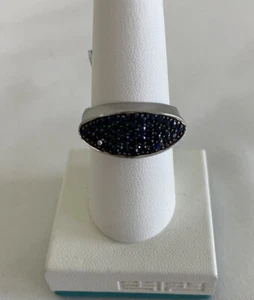 EFFY BH Silver Ring Blue Sapphire 1.06 Ct Size 8.25 Oval Shape New With Tags - Picture 1 of 8