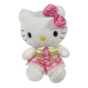 Hello Kitty SATINHEMD & KRAWATTE ROSA KARIERT 6,5 Zoll Plüsch mit Etikett 2005 Sanrio Nakajima - Bild 1 von 10
