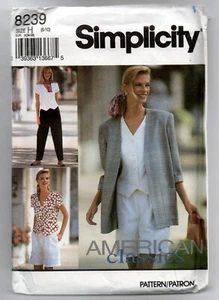 8239 UNCUT SIMPLICITY SEWING PATTERN LADIES CLASSIC WARDROBE SEPARATES SZ S 6 10 - Picture 1 of 3