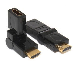 1× 90-360 Degree HDMI Male To Female Right Angle Adapter Cable Connector TV HDTV - Picture 1 of 3