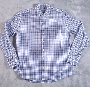 Gitman Bros Shirt Mens XL Gingham Check Blue Gray Classic Fit Long Sleeve Pocket - Picture 1 of 11