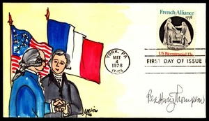 Scott 1753 13 Cents French Designer Signed Melissa Fox Hand Painted FDC Unique? - Picture 1 of 2