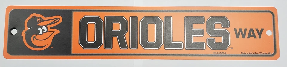 Baltimore Orioles 3.75" by 19"  Plastic Street Sign - MLB - Image 1 of 1