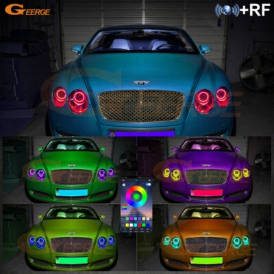 Para Bentley Continental Flying Spur GT GTC Multicolor RGB LED Angel Eyes BT App Foto 1 de 4
