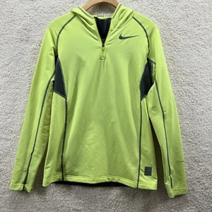 NIKE Pro Hyperwarm Max Flash Zip Neon Volt Training Hoodie Youth Boys XL - Picture 1 of 10