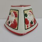Yankee Candle Large Jar Ceramic Santa Claus Shade Topper 4 Sided Christmas