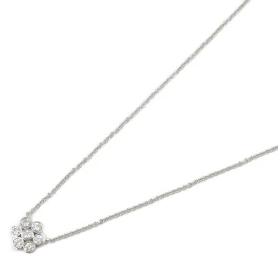 TIFFANY&CO Columpio Flor Diamante Collar Colgante Pt950 Platino Usado Mujer Foto 1 de 4