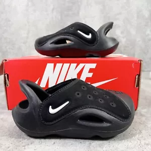 Nike Aqua Swoosh Sandalias Negras Infantes Talla UK 4.5 - 5 C con caja dañada - Imagen 1 de 11