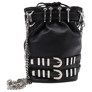 Versace Belted Bucket Bag in Black Leather $3200 - Picture 1 of 5