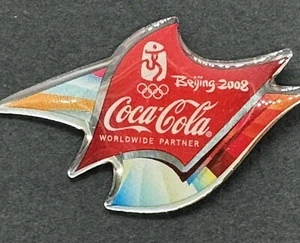 Beijing 2008 Olympic Games Coca Cola Lapel Hat Jacket Backpack Pin - Picture 1 of 5
