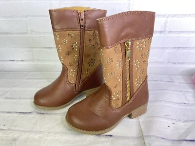 Rachel Lil Henna Coñac Marrón Brillo Niñas Niño Botas Zapatos Cremallera Talla 8 Foto 1 de 4