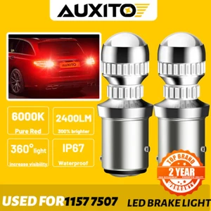 AUXITO 2X 1157 2057 Red LED Stop Turn Signal Brake Tail Light Bulbs BAY15D - Foto 1 di 12
