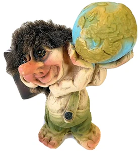 NyForm Troll "Holding The Earth" 5" Tall 4.5" Wide NEW with tag Norwegian #016 - Picture 1 of 5