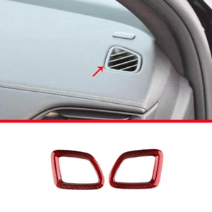Red Carbon Fiber Air Conditioning Air Outlet Vents Frame For Cadillac CT4 20-22 - Picture 1 of 6