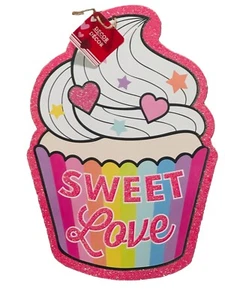 Valentines Day Wooden Cupcake Home Decor Sign Romantic 12 Inches Tall Gift - Picture 1 of 4